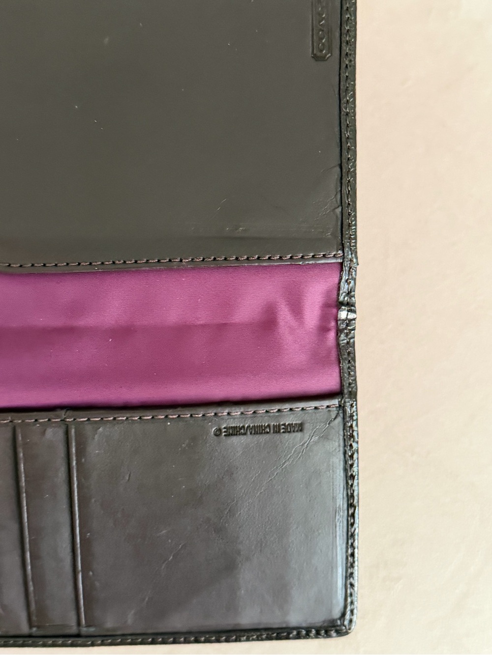 COACH Sateen Signature Purple & Orange Flap Wallet Organizer 💜🤎🧡 - Picture 14 of 16